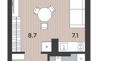 1-к. квартира, 27&nbsp;м²
