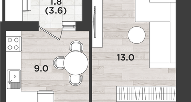 1-к. квартира, 33&nbsp;м²