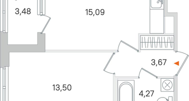 1-к. квартира, 38&nbsp;м²