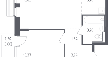 Студия, 39&nbsp;м²