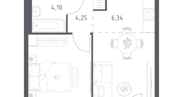 Студия, 38&nbsp;м²