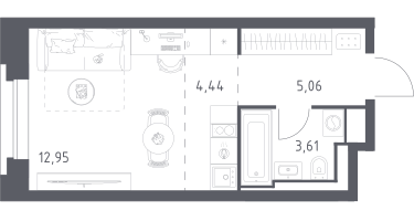Студия, 26&nbsp;м²