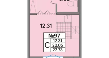 Студия, 22&nbsp;м²