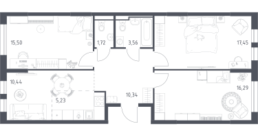 Студия, 80&nbsp;м²