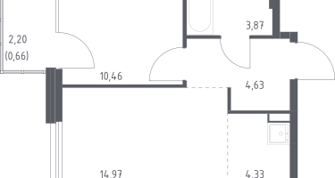 Студия, 38&nbsp;м²