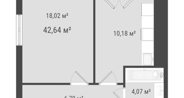 1-к. квартира, 40&nbsp;м²
