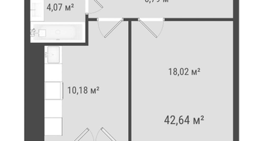 1-к. квартира, 40&nbsp;м²