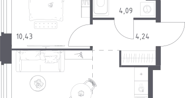 Студия, 35&nbsp;м²