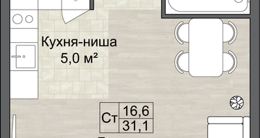 Студия, 31 м²