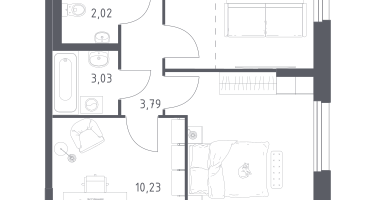 Студия, 51&nbsp;м²