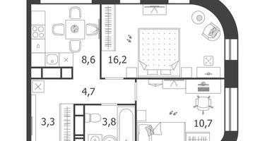 2-к. квартира, 47 м²