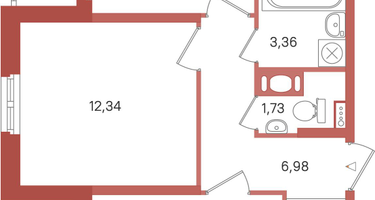 2-к. квартира, 55 м²