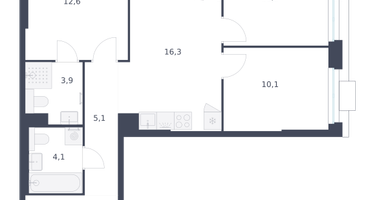 3-к. квартира, 69&nbsp;м²