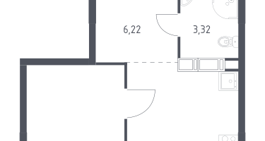 1-к. квартира, 31&nbsp;м²