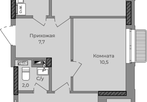 2-к. квартира, 56 м²