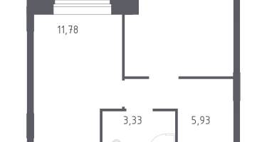 1-к. квартира, 33&nbsp;м²