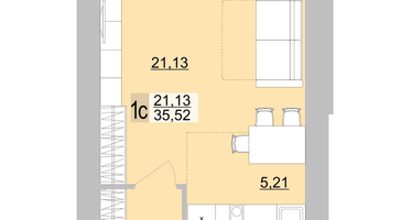 Студия, 35 м²