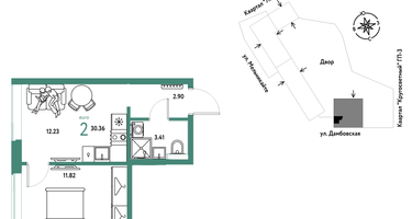 2-к. квартира, 30 м²