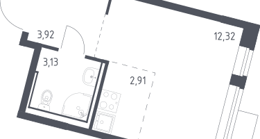 Студия, 22&nbsp;м²