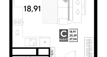 Студия, 27&nbsp;м²