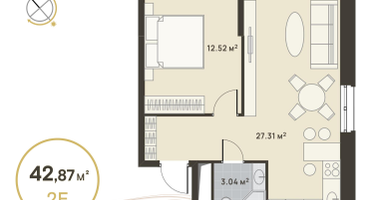 1-к. квартира, 42&nbsp;м²