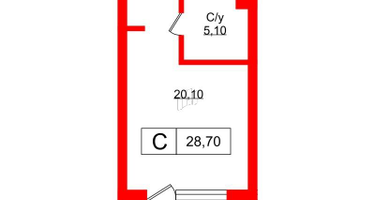 Студия, 29&nbsp;м²