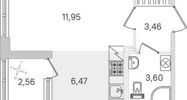 Студия, 26&nbsp;м²