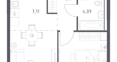 Студия, 37&nbsp;м²