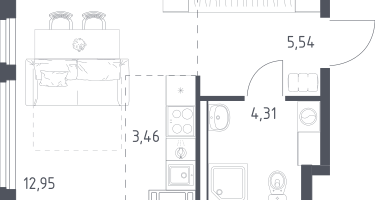 Студия, 26&nbsp;м²