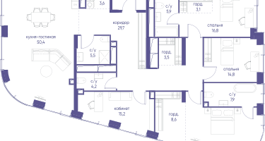 4-к. квартира, 191&nbsp;м²