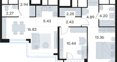 2-к. квартира, 66&nbsp;м²