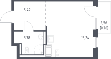 Студия, 25&nbsp;м²