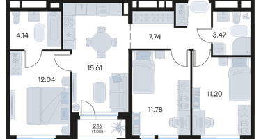 3-к. квартира, 67 м²