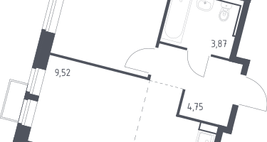Студия, 34&nbsp;м²