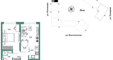 Студия, 47&nbsp;м²