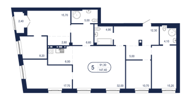 6-к. квартира, 147&nbsp;м²