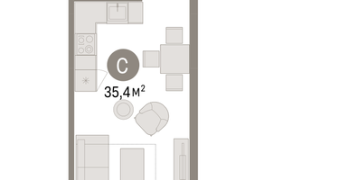 Студия, 35&nbsp;м²