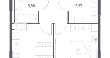 1-к. квартира, 35&nbsp;м²