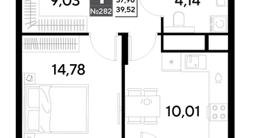 1-к. квартира, 39&nbsp;м²