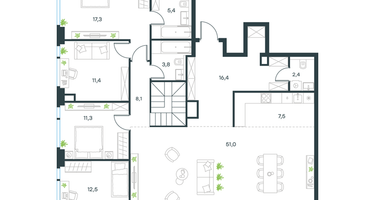 8-к. квартира, 248&nbsp;м²