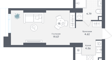 Студия, 33&nbsp;м²