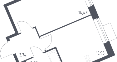 1-к. квартира, 33&nbsp;м²
