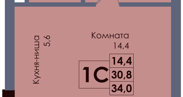 Студия, 31 м²