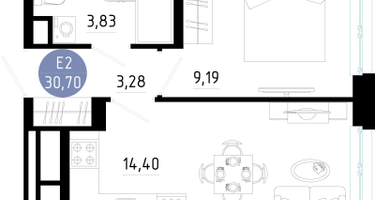 1-к. квартира, 30&nbsp;м²