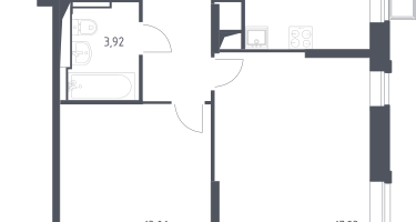 2-к. квартира, 55&nbsp;м²