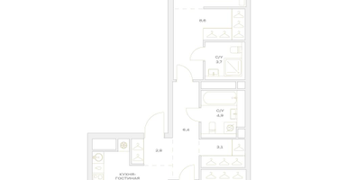 3-к. квартира, 70 м²