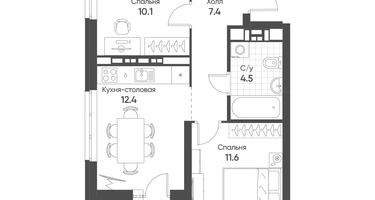 2-к. квартира, 47 м²
