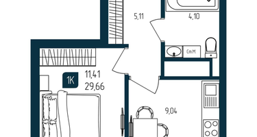 1-к. квартира, 29&nbsp;м²