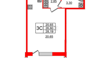 Студия, 26&nbsp;м²