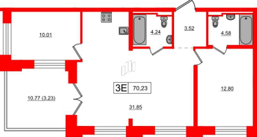 2-к. квартира, 67 м²